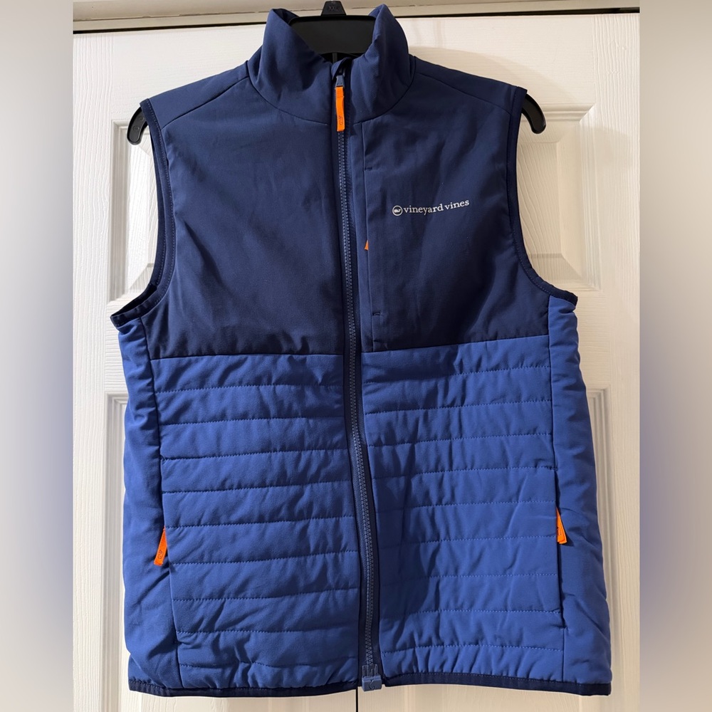 Vineyard Vines Boys XL Marine Air Vest in Navy and Orange